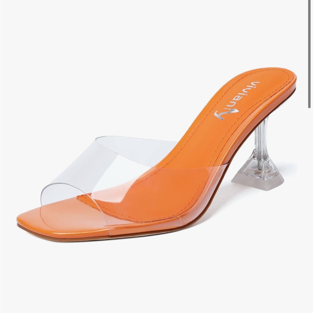 Clear Heels Sandals Slip on Heeled Mules